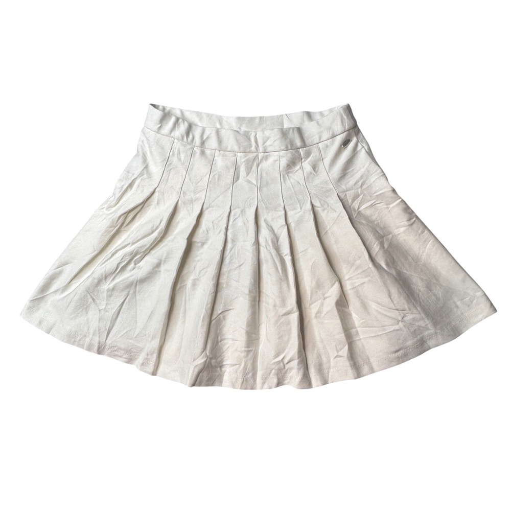 Zara Skirt Girls 11-12 Off-White Pleated Tennis Mini Skirt Stretch 2795/607/959